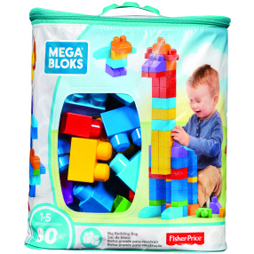 Mega Bloks velký pytel kostek - modrý (80)