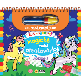 Čti a vybarvuj - Jednorožci - magické vodní omalovánky