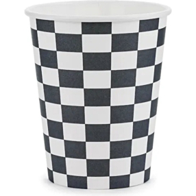 Moto party - Kelímky papírové Kostkovaná vlajka 220 ml 6 ks