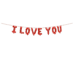 Sada balónků I love you, červená 210 x 35 cm