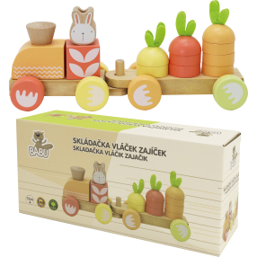 BABU - Skládací vláček se zajíčkem - jednovagónový