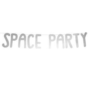Banner Space Party stříbrný 16,5x62cm