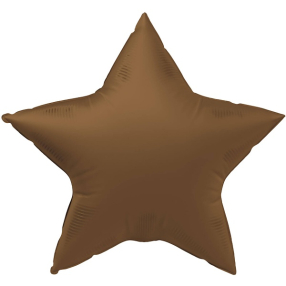 Balónek foliový Hvězda čokoladově hněda, matná 45 cm